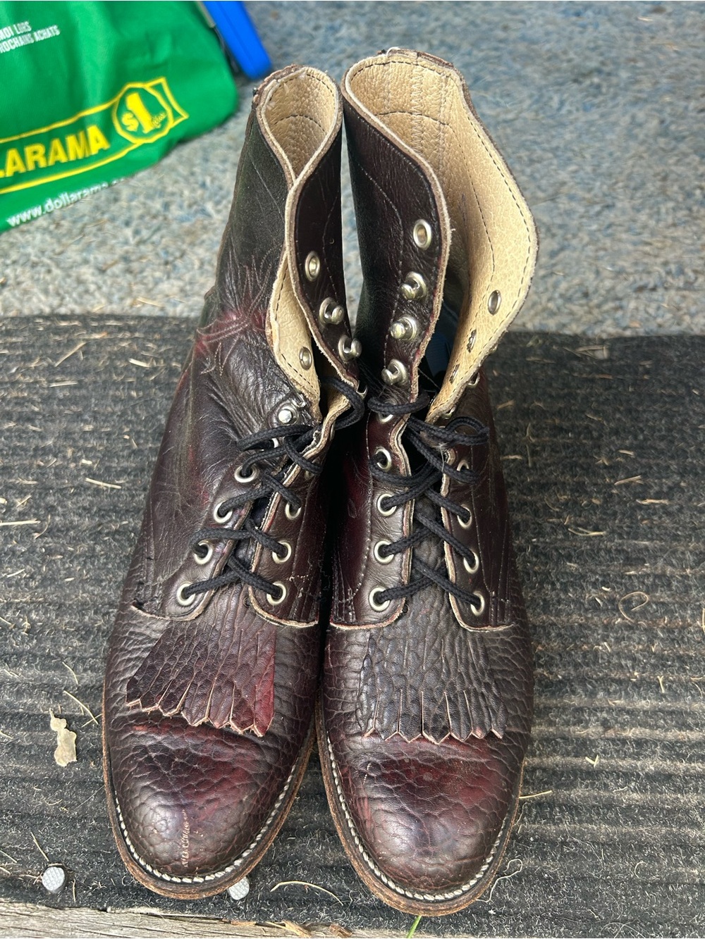 Men's Dark Brown Leather Lace-Up equestrian boots